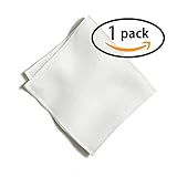 100% White Linen Handmade Pocket Square Handkerchief in Perfect Suit Size