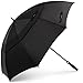 SHINE HAI Golf Umbrella 62 Inch Oversize, Automatic Open Double Canopy Vented Windproof Waterproof Sun Protection Stick Umbrellas, Black