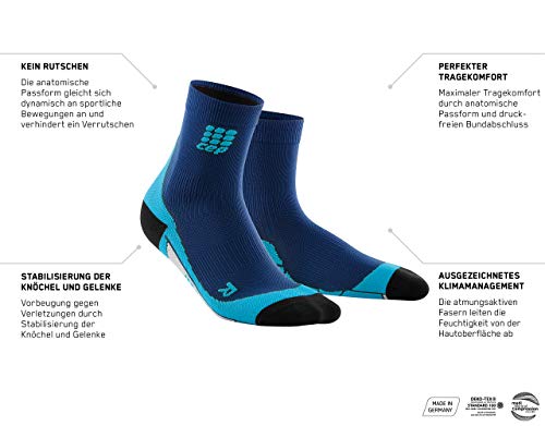 CEP Womens Crew Cut Athletic Performance Running Sock (White/Black) IV