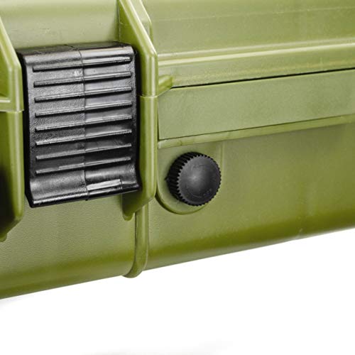 Eylar 44 Inch Protective Roller Tactical Rifle Hard Case with Foam, Mil-Spec Waterproof & Crushproof, Two Rifles Or Multiple Guns, Pressure Valve with TSA Approved Lockable Fittings OD Green