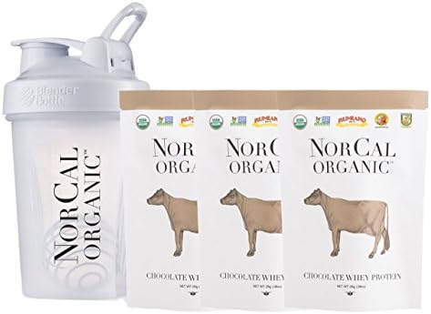 NorCal Organic Whey Protein - 100% Grass-Fed and Grass-Finished - Chocolate - 3 Servings &amp; Shaker