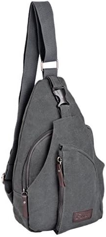 OuterStar Casual Canvas Sling Backpack Chest Bag for Men Woman (Coffee/Grey/Army Green)