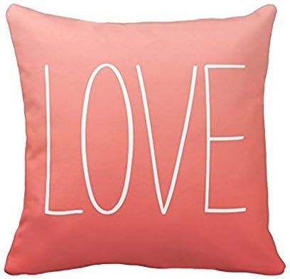 Sengreat 18 x 18 Inch Pink LOVE Soft Cotton Polyester Body Throw Pillow Cases Home Decor Coshion cover