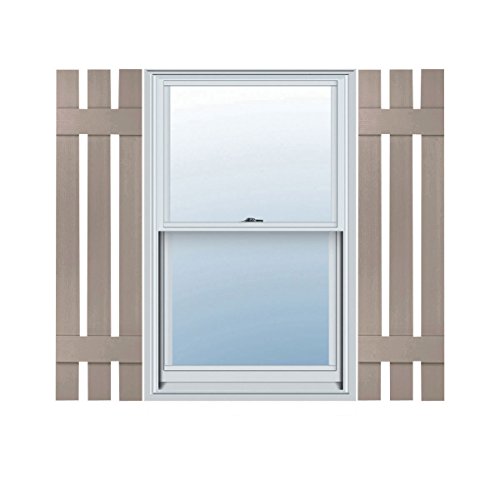 Ekena Millwork 12"W x 47"H Lifetime Vinyl, TailorMade Three Board Spaced (2 Bat…
