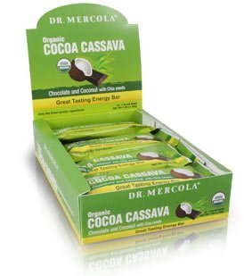 Dr Mercola Cocoa Cassava Bars - USDA Certified Organic - Healthy Energy Snacks - With Dark Chocolate + Coconut - Premium Nutritional Supplement -12 bars Dr Mercola Cocoa Cassava Bars - USDA Certified Organic - Healthy Energy Snacks - With Dark Chocolate + Coconut - Premium Nutritional Supplement -12 bars