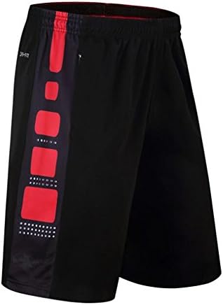 iKRR Men's Mesh Basketball Athletic Loose Training Workout Sports Shorts with Pockets (L, 122Red)