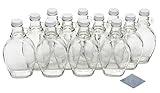 North Mountain Supply 8 Ounce Glass Maple Syrup Bottles with Loop Handle & White Metal Lids & Shrink Bands - Case of 12
