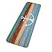 Ihome888 Nautical Anchor Bath Mats and Rugs, Flannel Fabric Non Slip Rubber Backing Absorbent Bathroom Rug Kitchen Rug Floor Carpet Runner, 47.2 L x 16 W Inch, Turquoise and Brown
