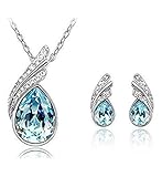 andy cool Premium Quality Necklace Earrings Set Blue 1 SetEarrings jewelry gift girl birthday Present