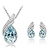 andy cool Premium Quality Necklace Earrings Set Blue 1 SetEarrings jewelry gift girl birthday Present