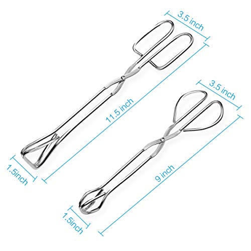 2 Pieces Food Tongs, Duty Stainless Steel Scissor Kitchen Food Tongs for BBQ, Baking Bread Clamp, Cooking (9 Inch & 12 Inch)