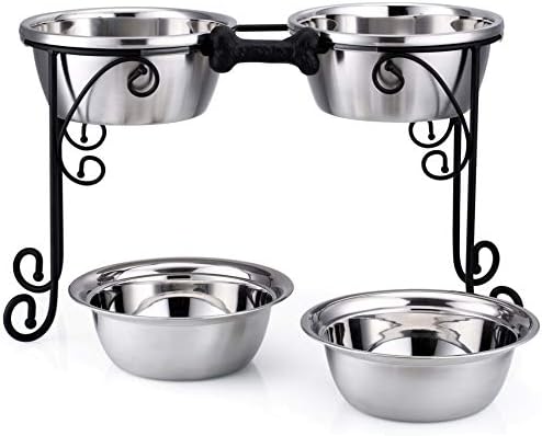 stainless steel dog bowls with stand