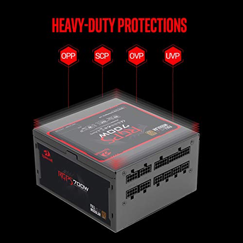 Redragon 700 Watt 80 Plus Bronze Fully Modular ATX Power Supply Active PFC PSU SLI Crossfire Ready Gaming PC Computer Switching Power Supply, RGPS GC-PS005