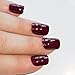 False Nails Bling Art French Fake Matte Gel Glitter Polished Squoval 24 Acrylic Medium Tips Glue (Red, Brown)