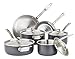 Viking 5-Ply Pots and Pans Set, 10 Piece Hard Anodized Cookware, Stainless Steel Lids, Silver