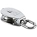 DasMarine 3 Pack Single Pulley Block in 304 Stainless Steel Crane Swivel Hook Single Pulley Roller Loading (M50)