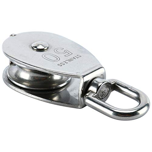 image for DasMarine 2 Pack Single Pulley Block in 304 Stainless Steel Crane Swiv