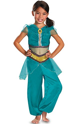 Disguise Disney Aladdin Jasmine Sparkle Classic Girls Costume, 3T-4T