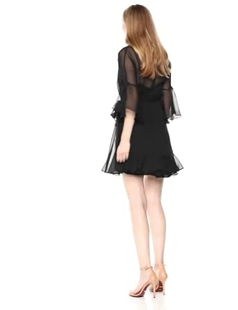 ruffle wrap dress black