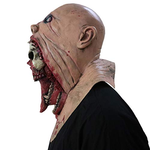 XILALU Creepy Zombie Latex Full Head Mask, Halloween Bloody Biochemical Melting Face Costume Party Props Walking Dead - Thumbnail 3