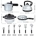 KINFAYV Pretend Play Kitchen Cooking Toy Set - 20 Pieces Pretend & Play Cooking Set Cookware Playset with Pots & Pans, Cutting Vegetables, Utensils Toys for Kids Early Age Development Educational Toy