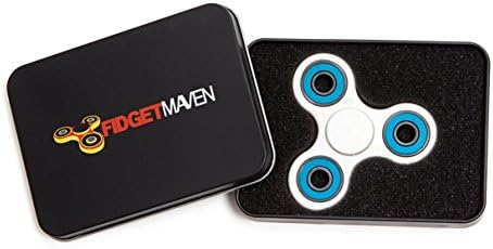 Tri - Spinner Fidget Toy By Fidget Maven - Relaxing Stress Relief Spinning Toys For Kids &amp; Adults - Suitable For Anxiety, ADHD, ADD &amp; OCD - Ceramic Precision Bearings - Non - 3D Printed (White)
