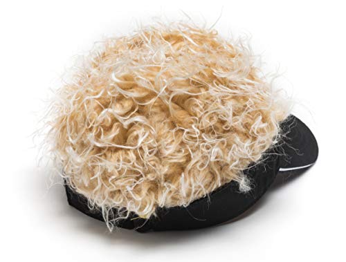 Men\'s Novelty Flair Hair Visors Spiked Funny Golf Hats Fake Wig Peaked Adjustable Baseball Caps Black Golden