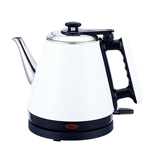 Click Here to See More Images Wasserkocher White 1.2L Small Mini Small Household Capacity Auto Power Off Food Grade Stainless Steel Long Mouth Electric Hot Water,White