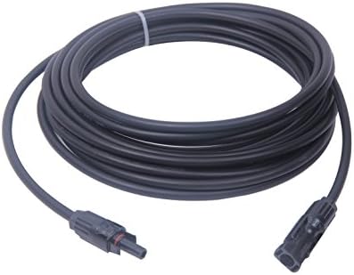 Solar Cable , MC4 connectors, Copper 11 AWG 19 Strand, 50', 1000 VDC PV Wire