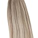 VeSunny Nano Ring Human Hair Extensions Color Ash Brown Highlighted Bleach Blonde 16inch Nano Ring Hair Prebonded Human Hair Extensions 50G/Pack