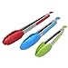 Vhabob Kitchen Tongs, Set of 3-7, 9, 12 Inch, Stainless Steel Food Tongs with Silicone Tips for Barbecue, Salad, Grilling, Frying, Cooking (Multi)
