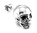 Fusamk Punk Piercing Body Jewelry Titanium Steel Skull Stud Earrings