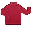 Leveret Solid Turtleneck 100% Cotton Variety of Colors (7 Years, Red)