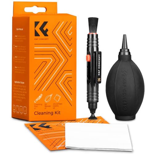 K&F CONCEPT 4 in 1 Cleaning Kit (Cleaning Cloth + Microfibre Cloth + Photo Bulb) for SLR Camera Lens