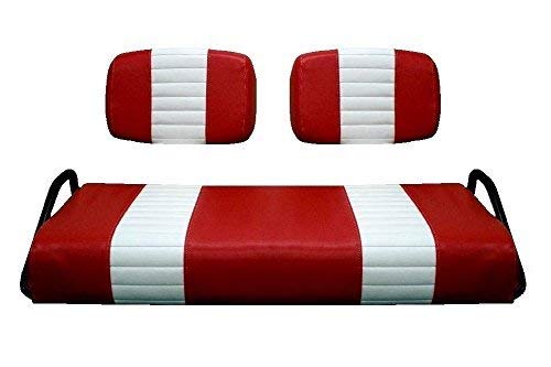 Club Car Pre-2000 DS Custom 2-Stripe Golf Cart Seat Cover Set Made with Marine Grade Vinyl - Staple On - Choose Your Colors From Our Color Chart!