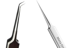 META ONLINE LLC Ultra Fine and Curved 2 Pack Non Magnetic Tweezers Precision Stainless Steel Titanium Alloy ESD Safe Micro Soldering Tweezers Motherboard Work For iPhone iPad German