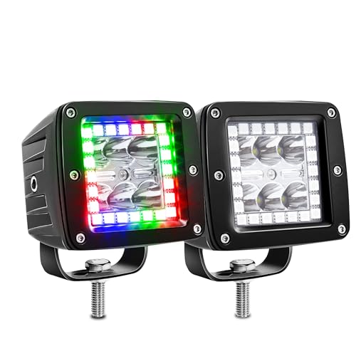 Mua Pack 2 Nicoko 3" 18w RGB LED Work Light pods Lights with RGB