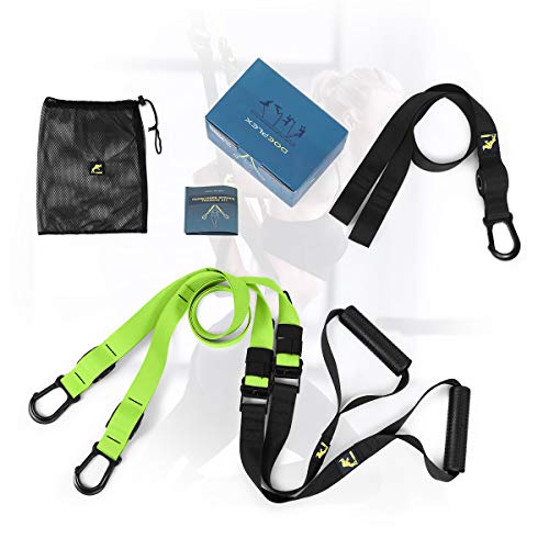 Doeplex Full Body Training System Fitness Workout Equipment for Home Gym, Resistance Training Kit with Extension Strap Green