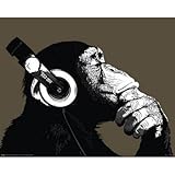 (16x20) The Chimp Stereo Headphones Art Print Poster