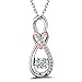 Caperci Diamond Accent Infinity with Heart Pendant Necklace in Sterling Silver and Rose Gold Plated