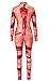Women's Halloween Bodysuit Cosplay Costume Bone Print Skinny Jumpsuits Stretch Funny Adult Zipper Catsuit