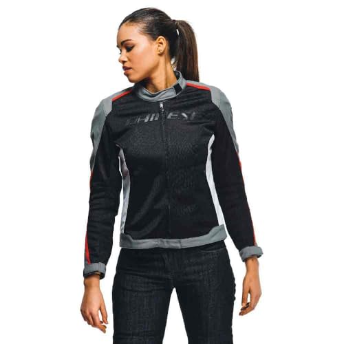 Dainese Hydraflux 2 Air Lady D-Dry Jacket, Waterproof Motorcycle Jacket, Women, Black/Charcoal-Gray/Lava-Red, 50