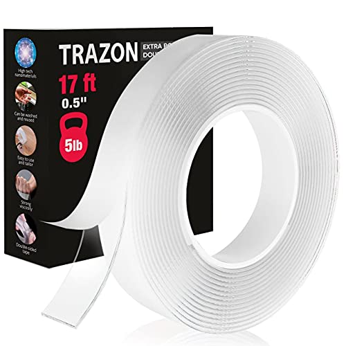 Double Sided Tape Heavy Duty 17Ft, 1 Inch Removable Mounting Tape Strong Adhesive
