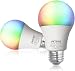 Smart LED Light Bulb 2.4G(Not 5G) E26 WiFi Multicolor Light Bulb Work with Siri,Alexa, Echo, Google Home and IFTTT (No Hub Required), Peteme A19 60W Equivalent RGB Color Changing Bulb (2 Pack) primary