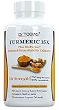 Dr. Tobias Turmeric Curcumin with Bioperine (Black Pepper) - 15x Strength: Supplement with 750 mg of 95% Curcuminoids Per Capsule - 60 Capsules