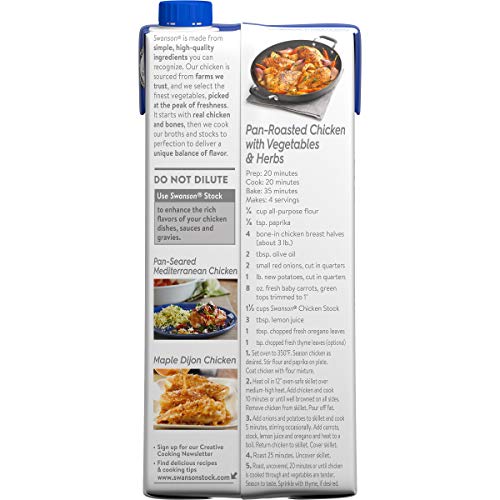 SWANSON S 100% NATURAL CHICKEN STOCK, 32 OZ CARTON