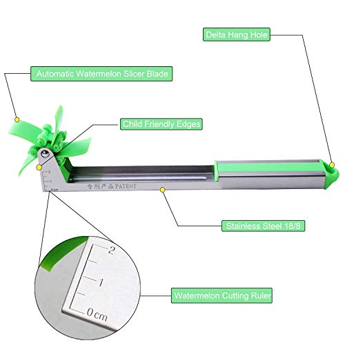 Yueshico Stainless Steel Windmill Watermelon Slicer Cutter Knife Corer Fruit Vegetable Tools Kitchen Gadgets with Melon Baller