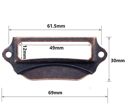 Namvo Pack of 20 Label Holder Pull Handles, Vintage Iron Label Frame Drawer Knobs for Cabinet Cupboard with Screws Bronze Tone 90x40mm - Image 5