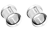 Set of 00G Surgical Steel Ear Gauges, 00 Gauge 10mm Double Flared Saddle Tunnel Plug Earrings
