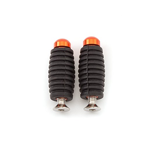 FXCNC Racing 1 pair 6mm CNC Aluminum Rubber Motorcycle Spare Small Gear Shift Brake Lever Peg Pedal Cover Head Orange Rearsets Footrests Fusion Male-Mount - Thumbnail 4